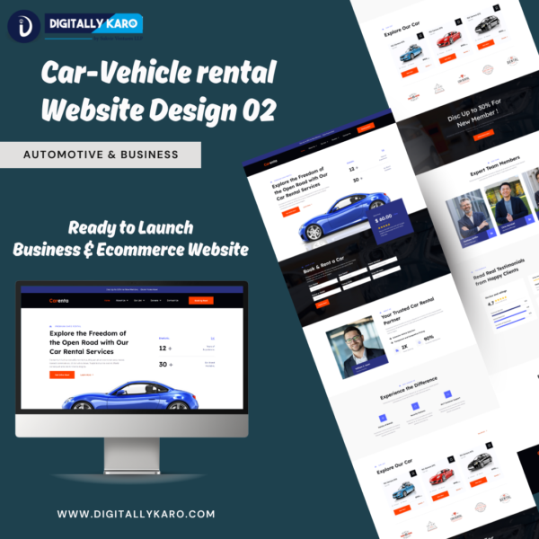 Car or Vehicle Rental Website Design 02